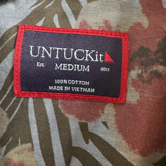 UNTUCKit Floral Button Down Shirt - Red, Brown, Cream - Picture 2 of 4